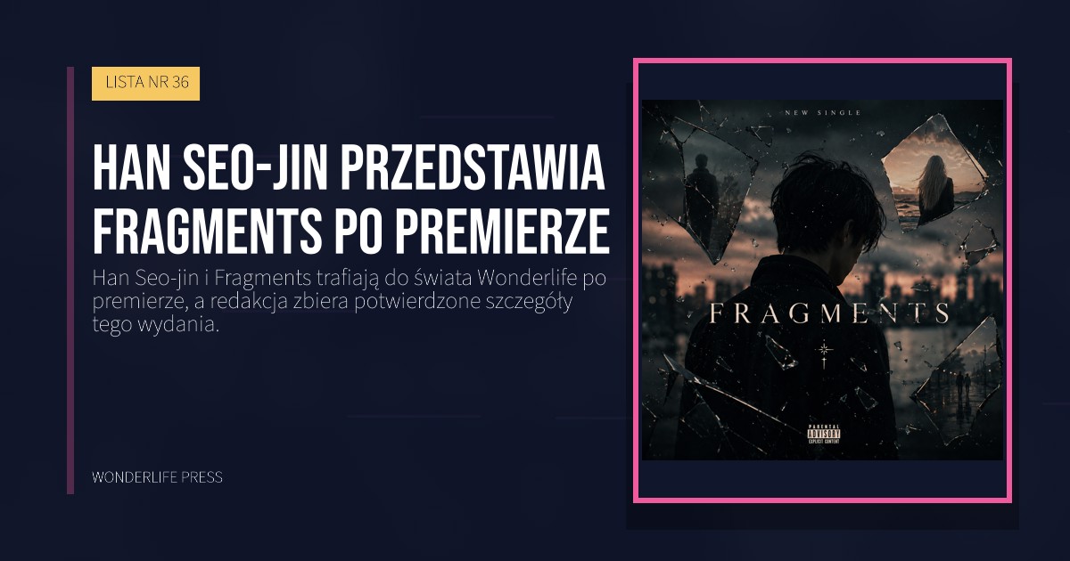 Wonderlife Press: Han Seo-jin przedstawia Fragments po premierze. okładka wydawnictwa. LISTA NR 36.