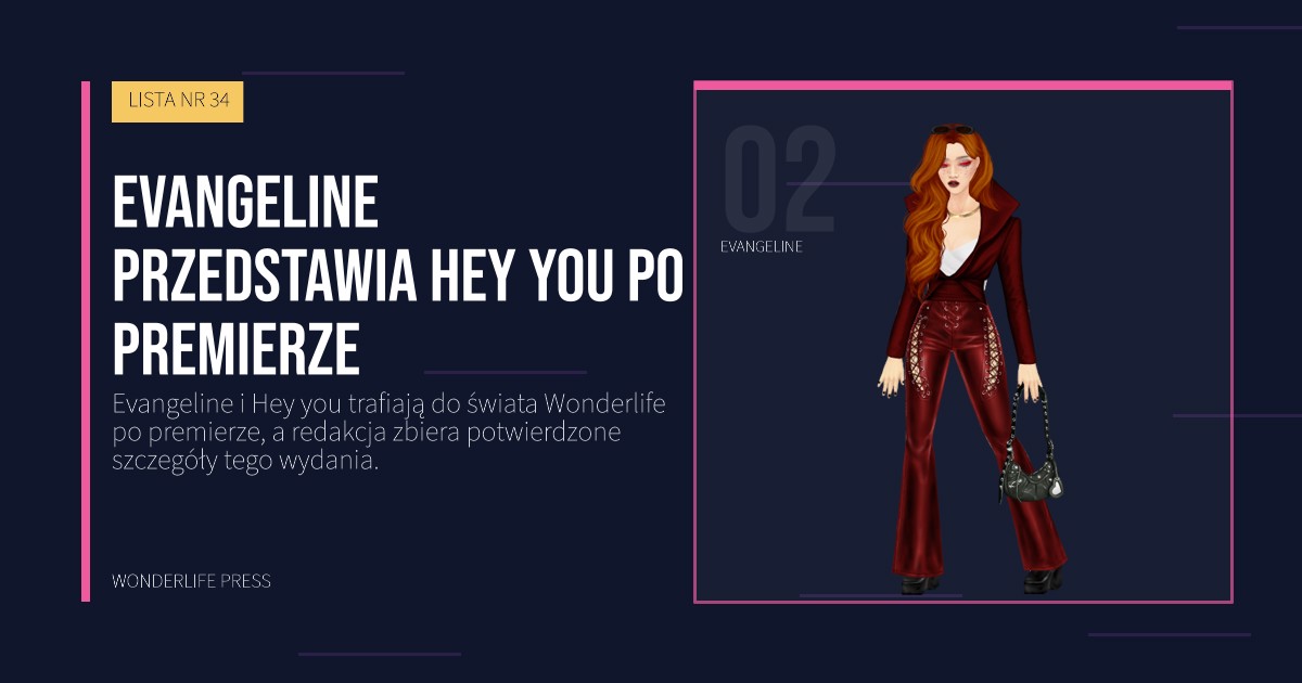 Wonderlife Press: Evangeline przedstawia Hey you po premierze. portret artystów. LISTA NR 34.