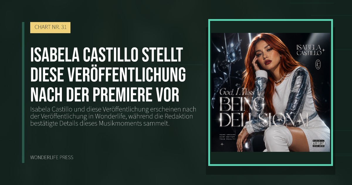 Wonderlife Press: Isabela Castillo stellt diese Veröffentlichung nach der Premiere vor. Veröffentlichungscover. CHART NR. 31.