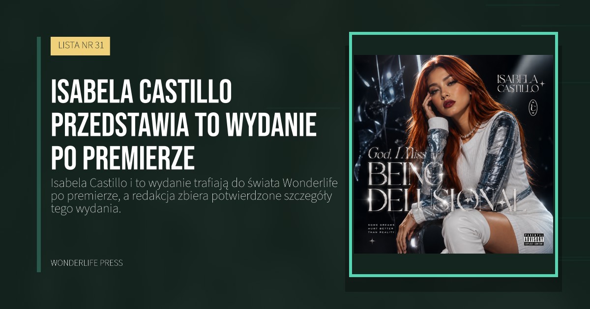 Wonderlife Press: Isabela Castillo przedstawia to wydanie po premierze. okładka wydawnictwa. LISTA NR 31.