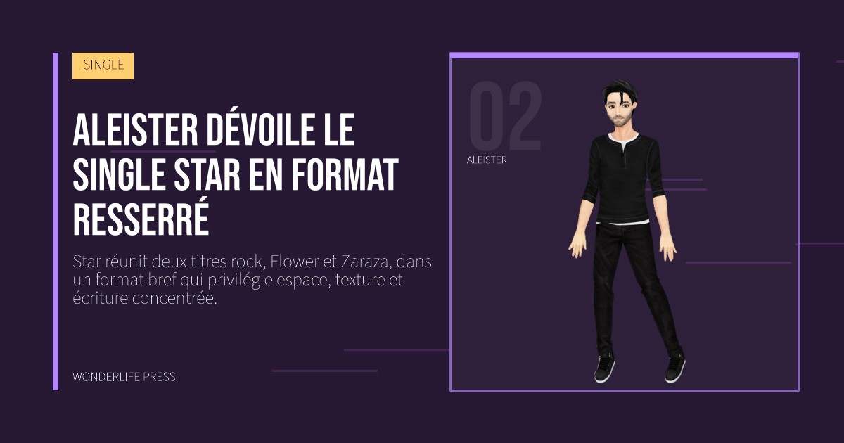 Wonderlife Press: Aleister dévoile le single Star en format resserré. portrait des artistes. SINGLE.