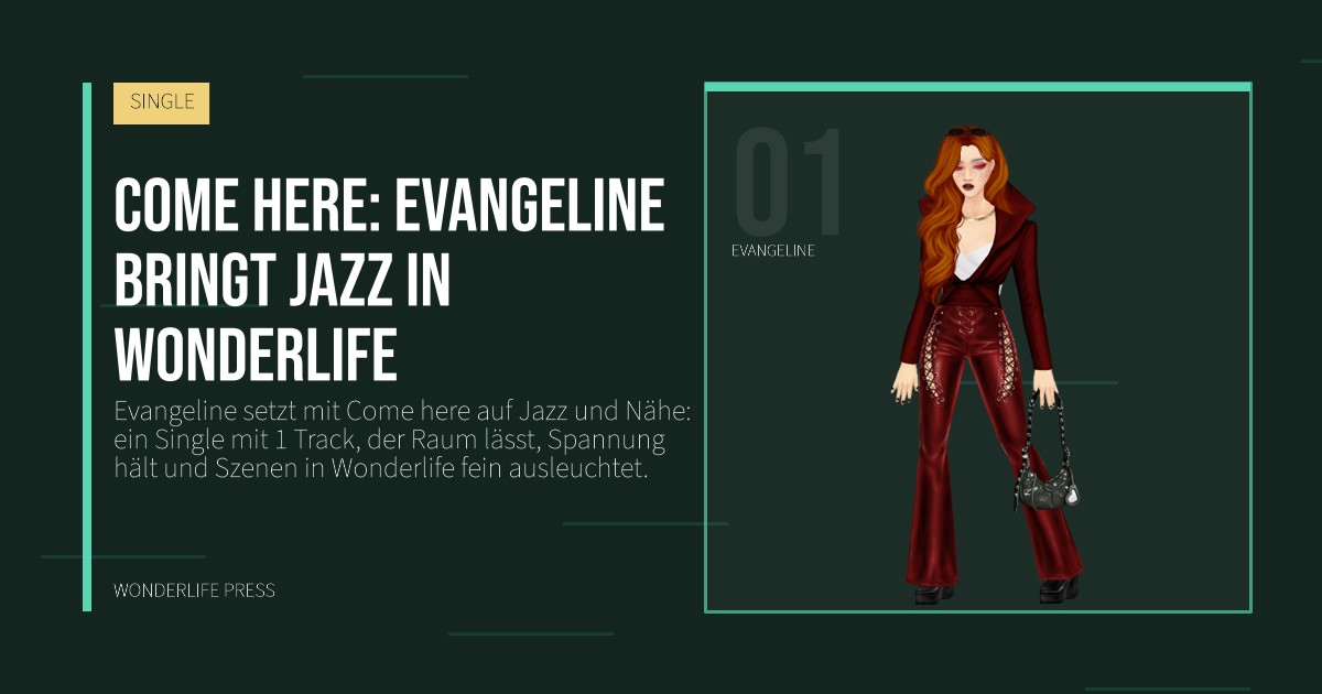 Wonderlife Press: Come here: Evangeline bringt Jazz in Wonderlife. Künstlerporträt. SINGLE.