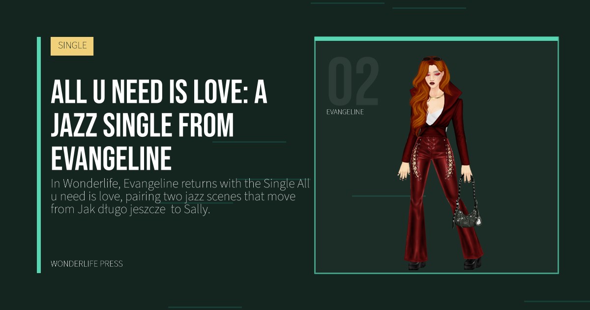 Wonderlife Press: All u need is love: a jazz Single from Evangeline. artist portrait. SINGLE.