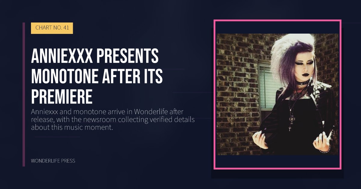 Wonderlife Press: Anniexxx presents monotone after its premiere. release artwork. CHART NO. 41.