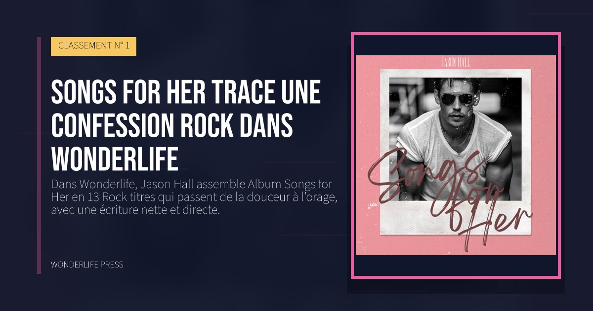 Wonderlife Press: Songs for Her trace une confession rock dans Wonderlife. pochette de la sortie. CLASSEMENT N° 1.