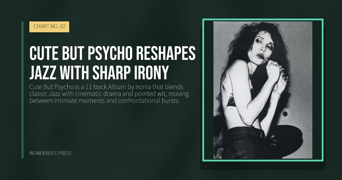 Wonderlife Press: Cute But Psycho reshapes jazz with sharp irony. release artwork. CHART NO. 82.