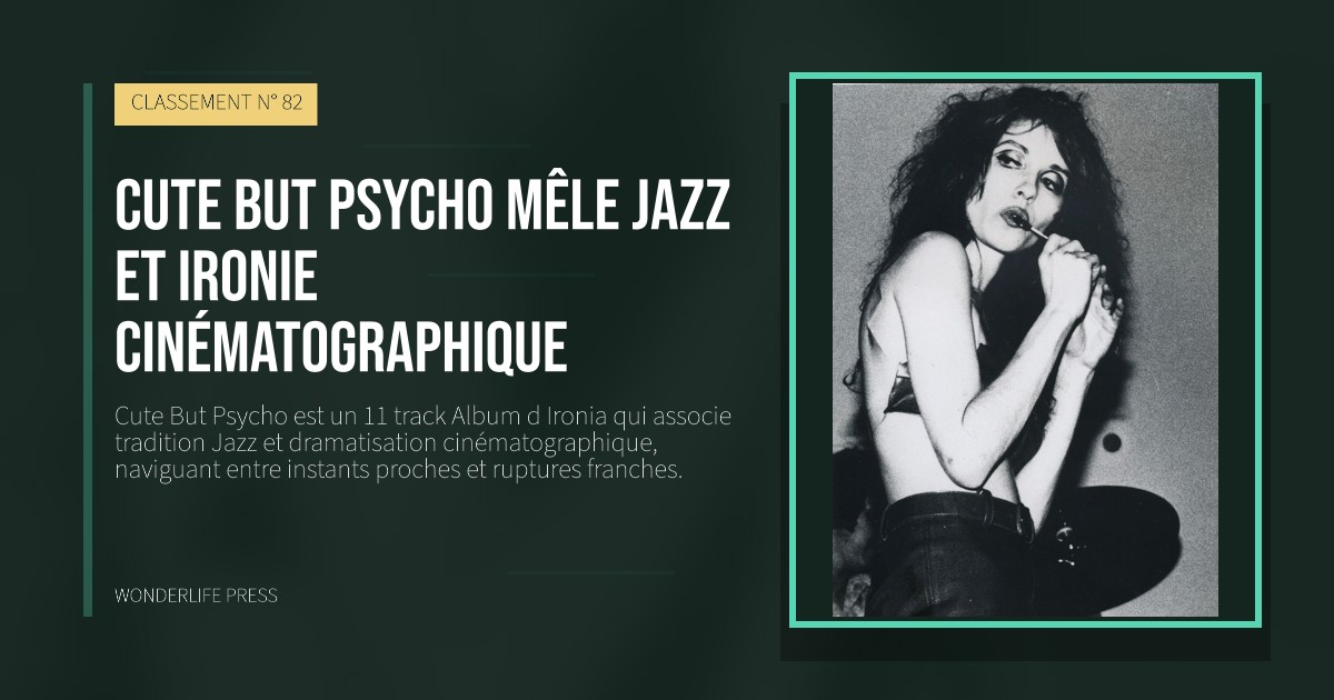 Wonderlife Press: Cute But Psycho mêle jazz et ironie cinématographique. pochette de la sortie. CLASSEMENT N° 82.