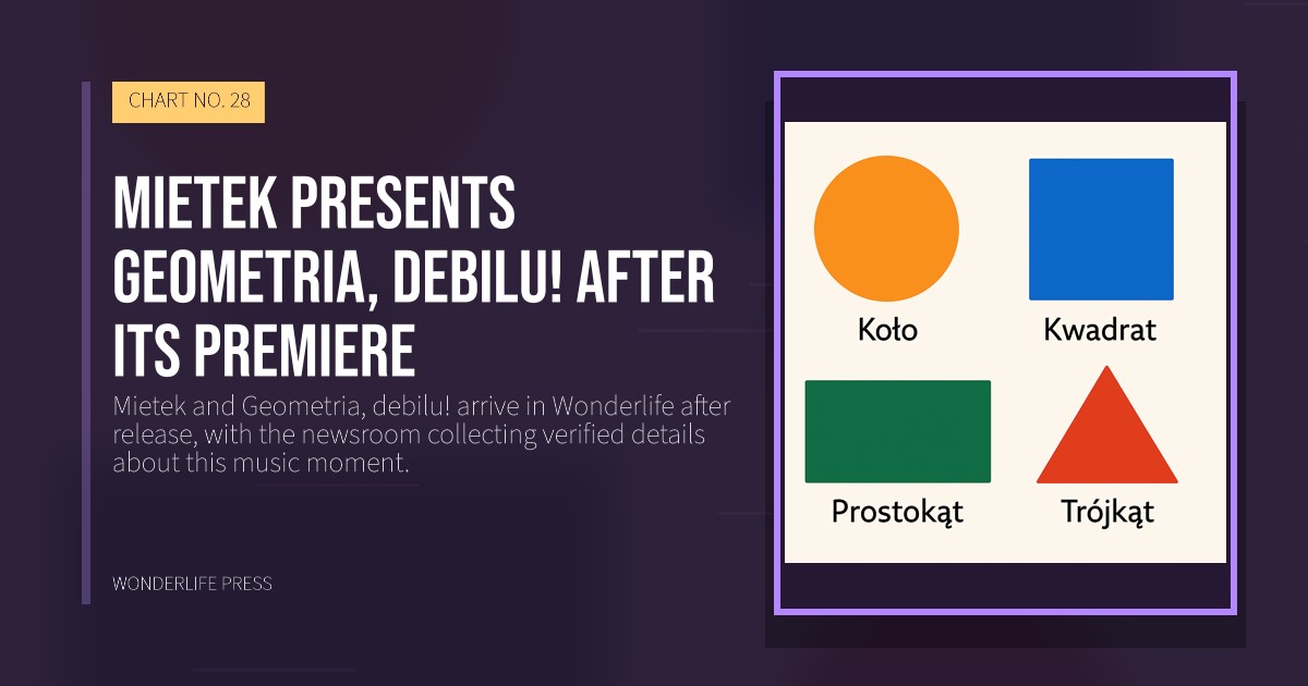 Wonderlife Press: Mietek presents Geometria, debilu! after its premiere. release artwork. CHART NO. 28.