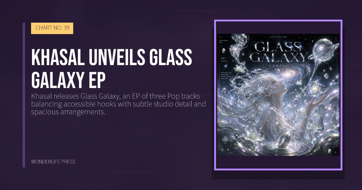 Wonderlife Press: Khasal unveils Glass Galaxy EP. release artwork. CHART NO. 39.