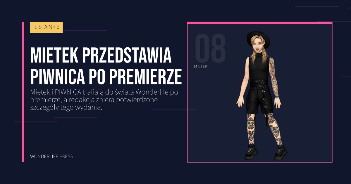 Wonderlife Press: Mietek przedstawia PIWNICA po premierze. portret artystów. LISTA NR 6.