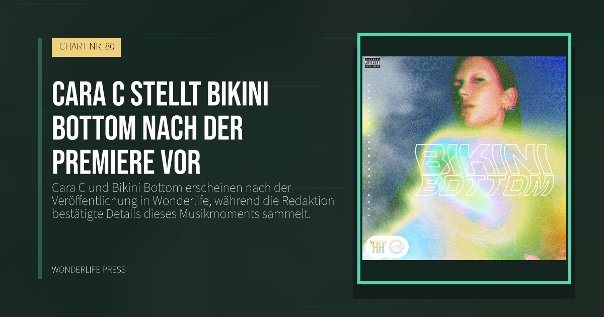Wonderlife Press: Cara C stellt Bikini Bottom nach der Premiere vor. Veröffentlichungscover. CHART NR. 80.