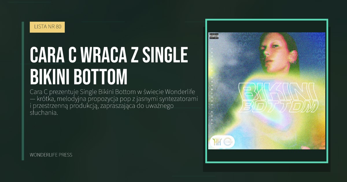 Wonderlife Press: Cara C wraca z Single Bikini Bottom. okładka wydawnictwa. LISTA NR 80.