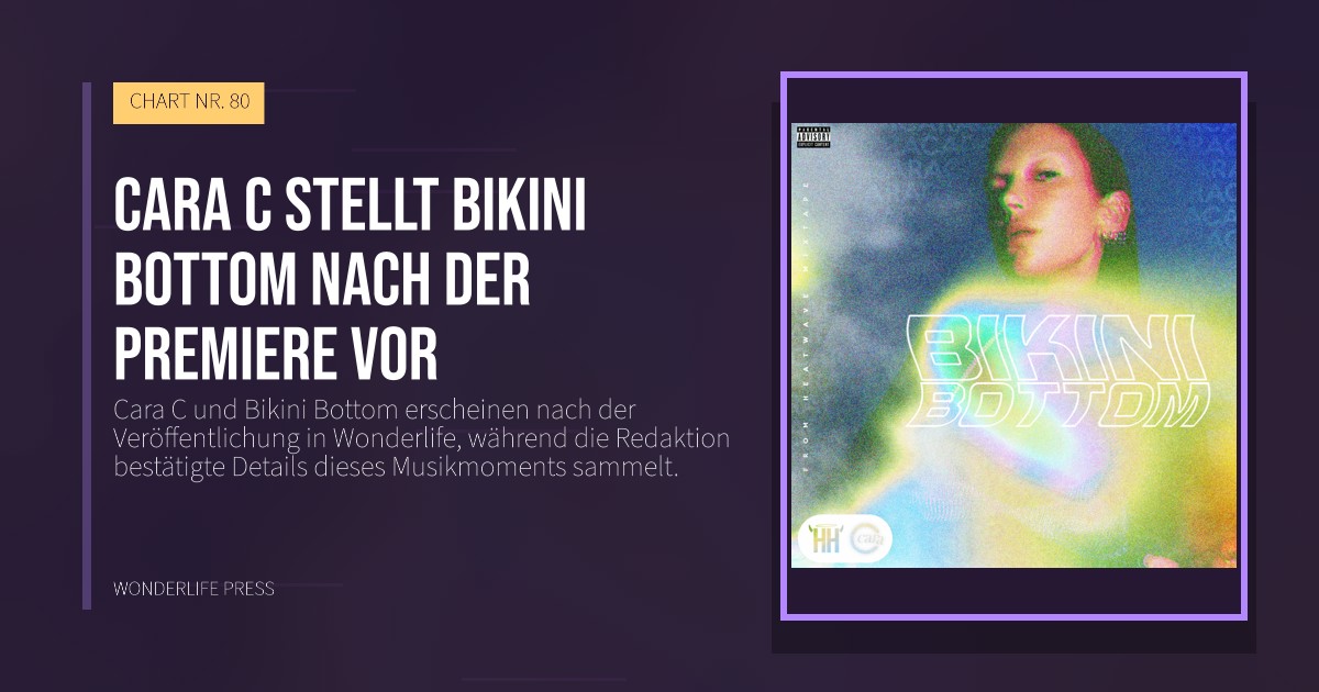 Wonderlife Press: Cara C stellt Bikini Bottom nach der Premiere vor. Veröffentlichungscover. CHART NR. 80.
