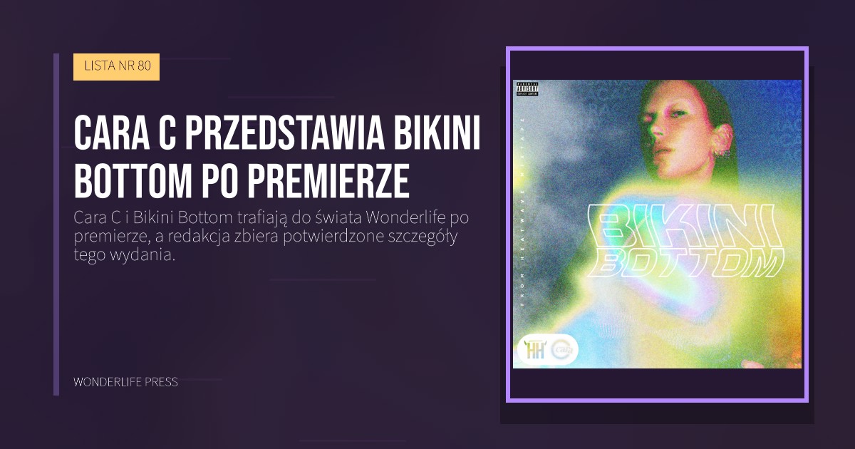Wonderlife Press: Cara C przedstawia Bikini Bottom po premierze. okładka wydawnictwa. LISTA NR 80.
