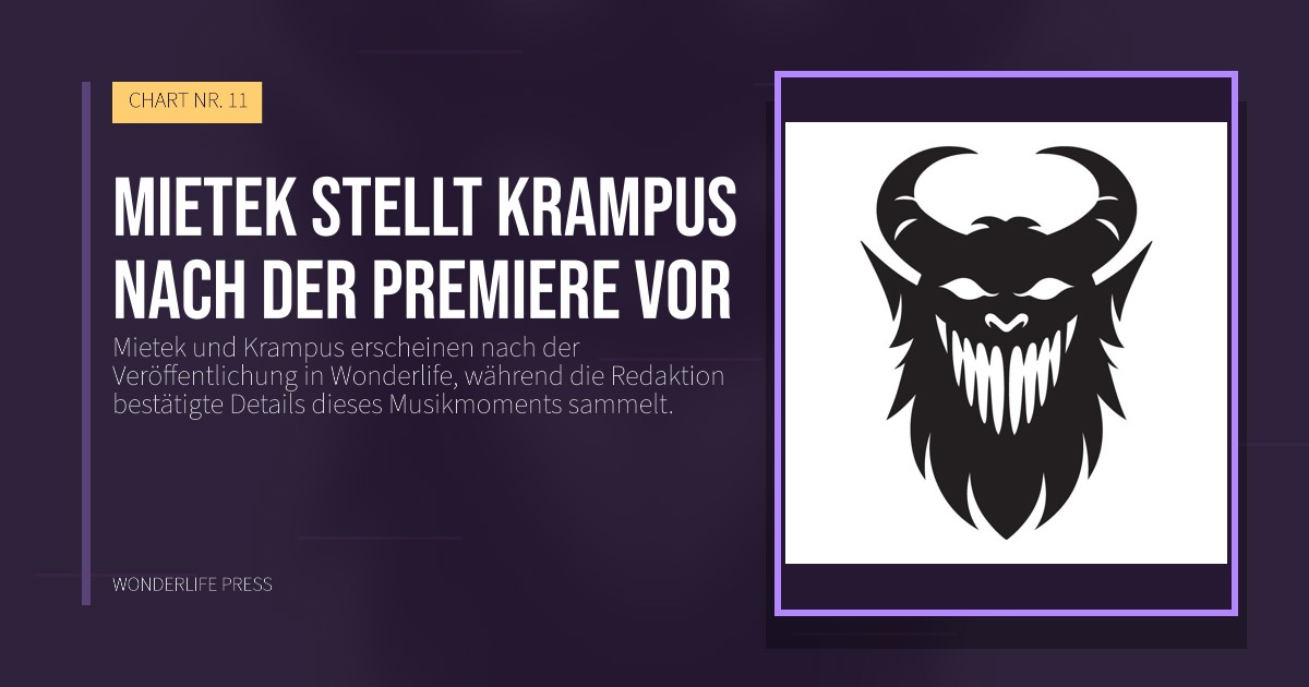 Wonderlife Press: Mietek stellt Krampus nach der Premiere vor. Veröffentlichungscover. CHART NR. 11.