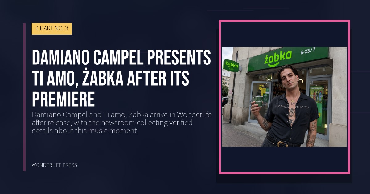 Wonderlife Press: Damiano Campel presents Ti amo, Żabka after its premiere. release artwork. CHART NO. 3.