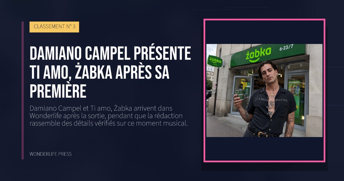 Wonderlife Press: Damiano Campel présente Ti amo, Żabka après sa première. pochette de la sortie. CLASSEMENT N° 3.