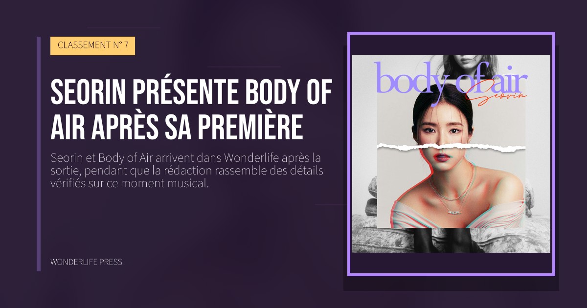 Wonderlife Press: Seorin présente Body of Air après sa première. pochette de la sortie. CLASSEMENT N° 7.