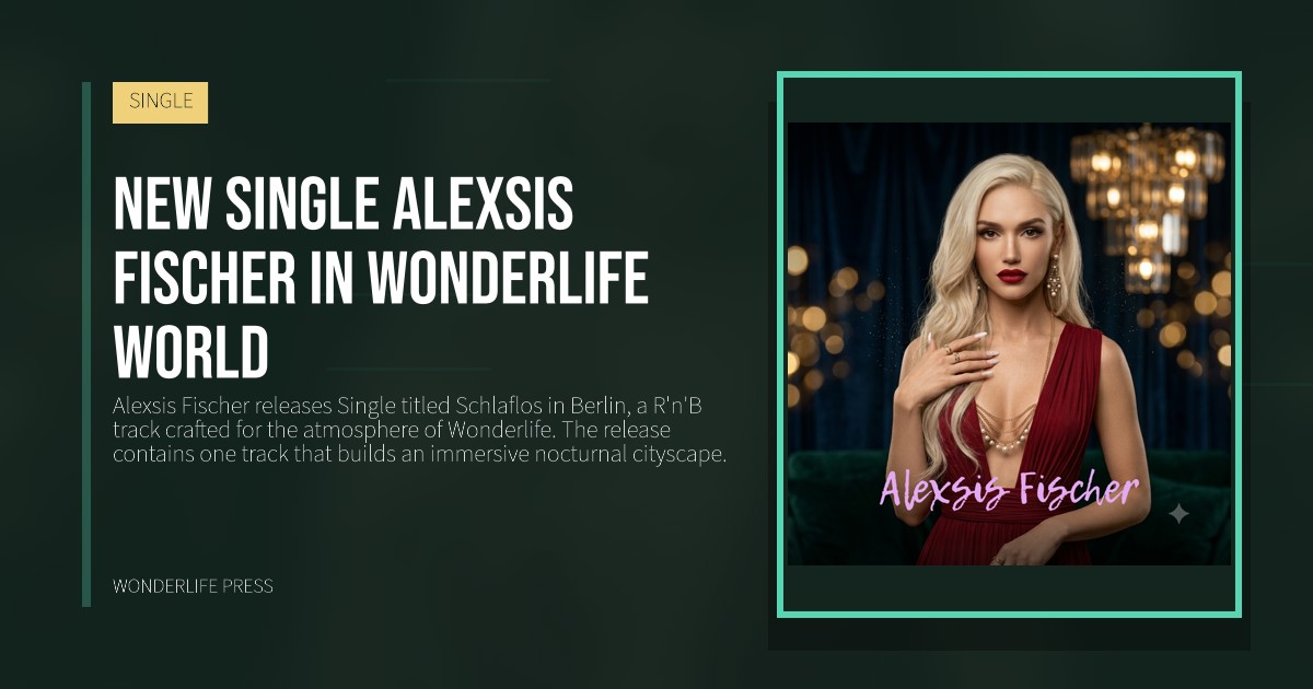 Wonderlife Press: New single Alexsis Fischer in Wonderlife world. release artwork. SINGLE.