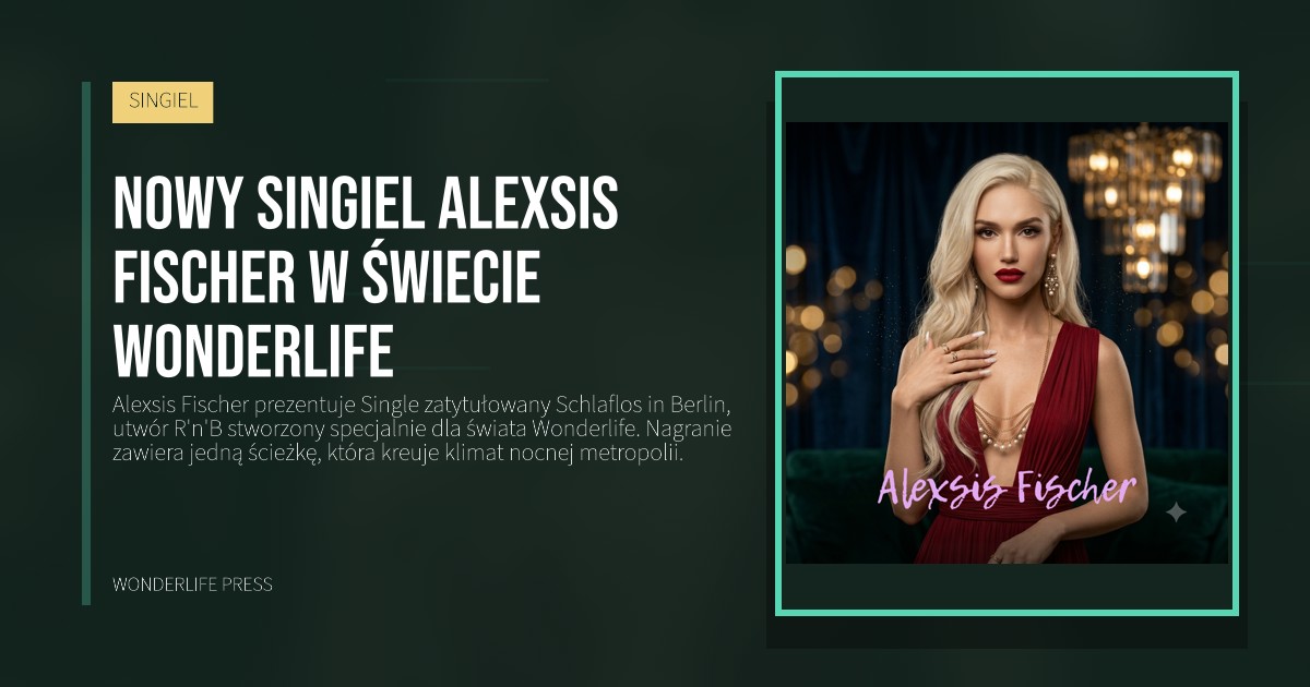 Wonderlife Press: Nowy singiel Alexsis Fischer w świecie Wonderlife. okładka wydawnictwa. SINGIEL.