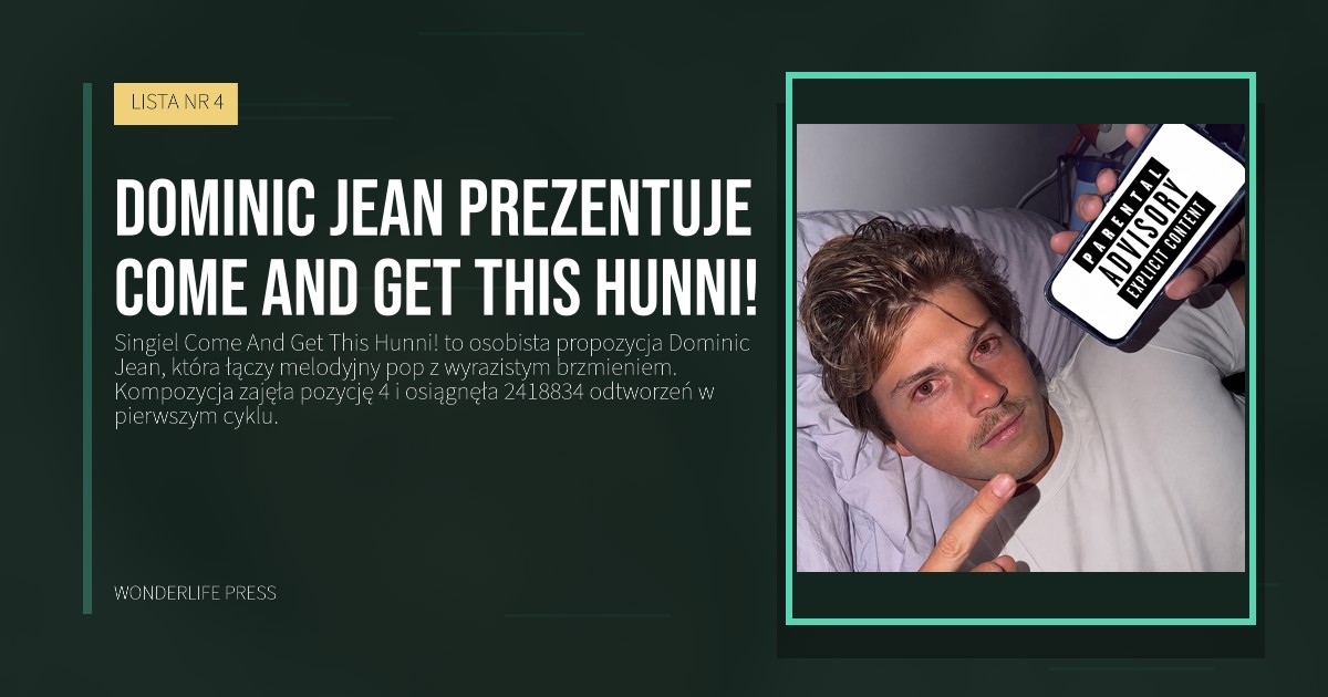 Wonderlife Press: Dominic Jean prezentuje Come And Get This Hunni!. okładka wydawnictwa. LISTA NR 4.