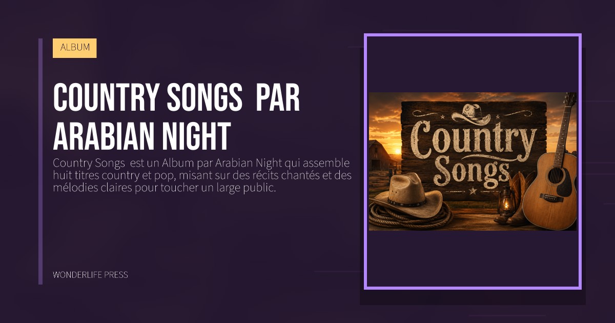 Wonderlife Press: Country Songs  par Arabian Night. pochette de la sortie. ALBUM.