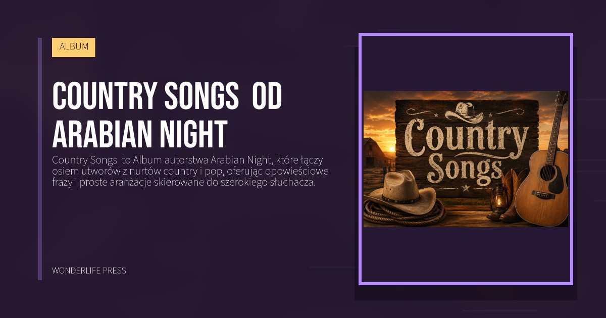 Wonderlife Press: Country Songs  od Arabian Night. okładka wydawnictwa. ALBUM.
