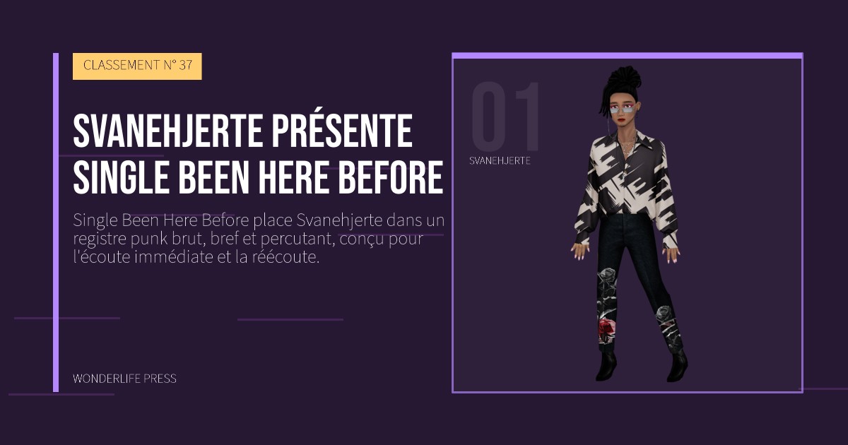Wonderlife Press: Svanehjerte présente single Been Here Before. portrait des artistes. CLASSEMENT N° 37.