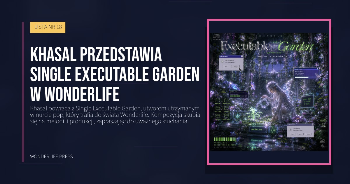 Wonderlife Press: Khasal przedstawia Single Executable Garden w Wonderlife. okładka wydawnictwa. LISTA NR 18.