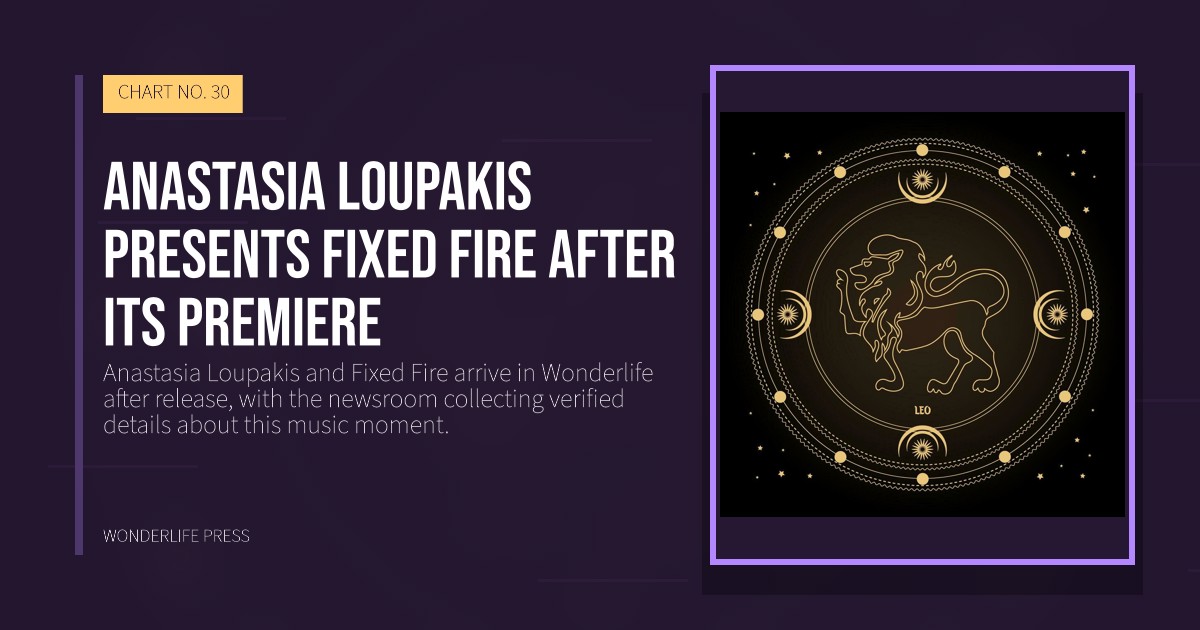 Wonderlife Press: Anastasia Loupakis presents Fixed Fire after its premiere. release artwork. CHART NO. 30.