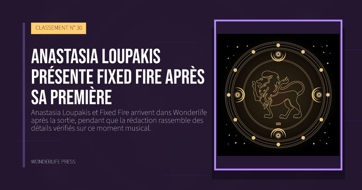 Wonderlife Press: Anastasia Loupakis présente Fixed Fire après sa première. pochette de la sortie. CLASSEMENT N° 30.