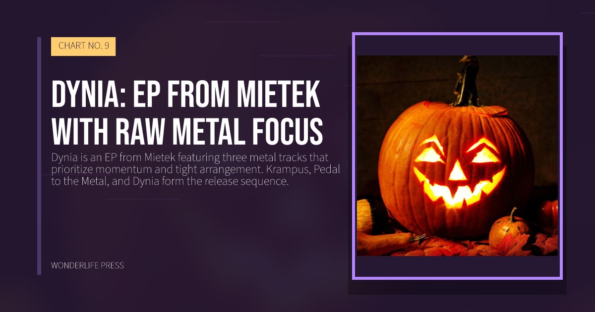 Wonderlife Press: Dynia: ep from Mietek with raw metal focus. release artwork. CHART NO. 9.
