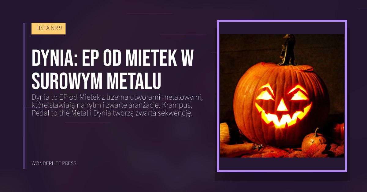 Wonderlife Press: Dynia: ep od Mietek w surowym metalu. okładka wydawnictwa. LISTA NR 9.