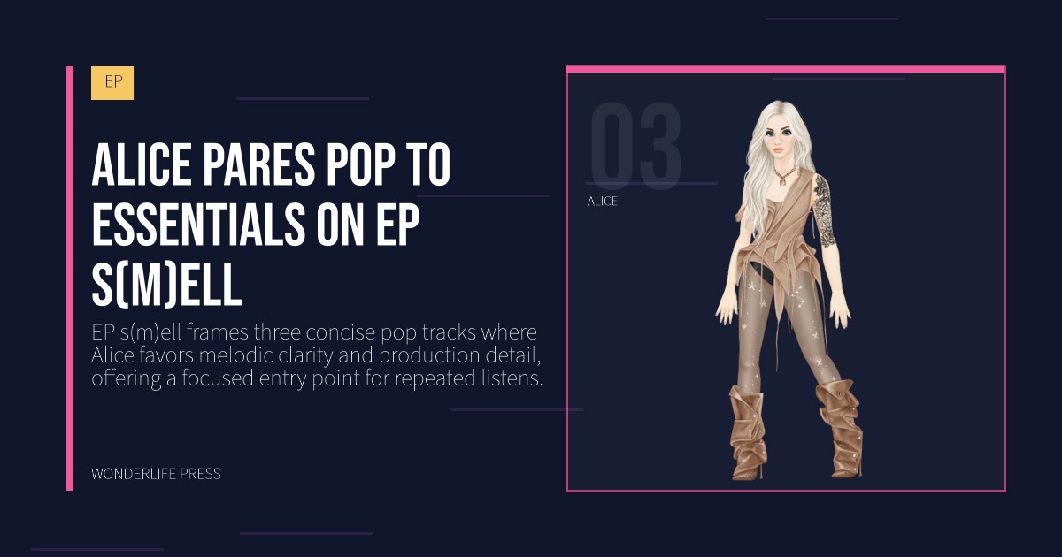 Wonderlife Press: Alice pares pop to essentials on EP s(m)ell. artist portrait. EP.