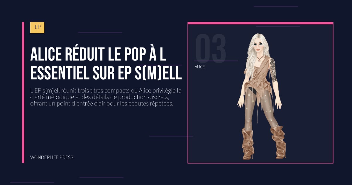 Wonderlife Press: Alice réduit le pop à l essentiel sur EP s(m)ell. portrait des artistes. EP.