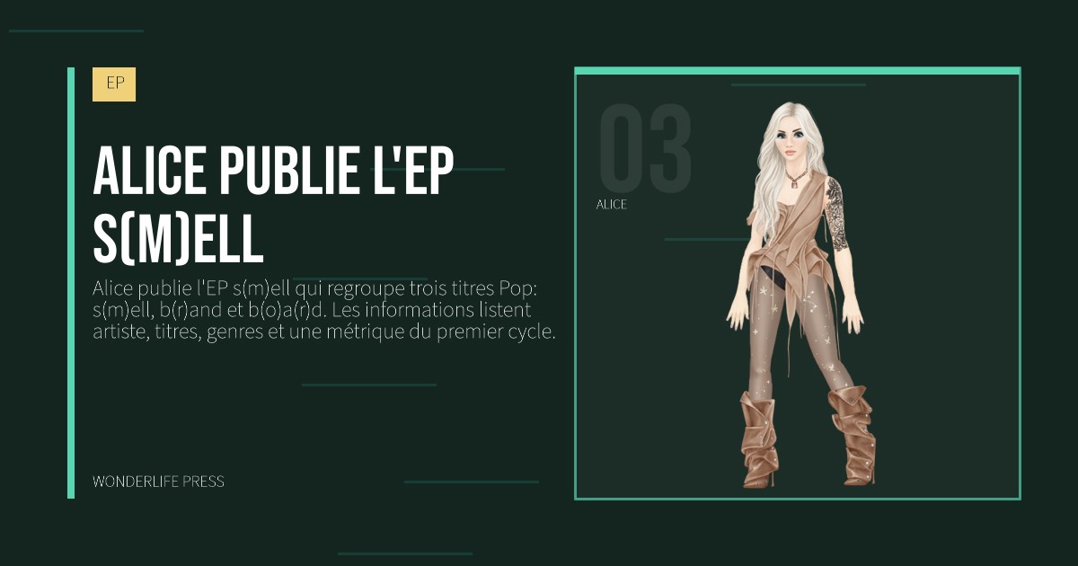 Wonderlife Press: Alice publie l'EP s(m)ell. portrait des artistes. EP.
