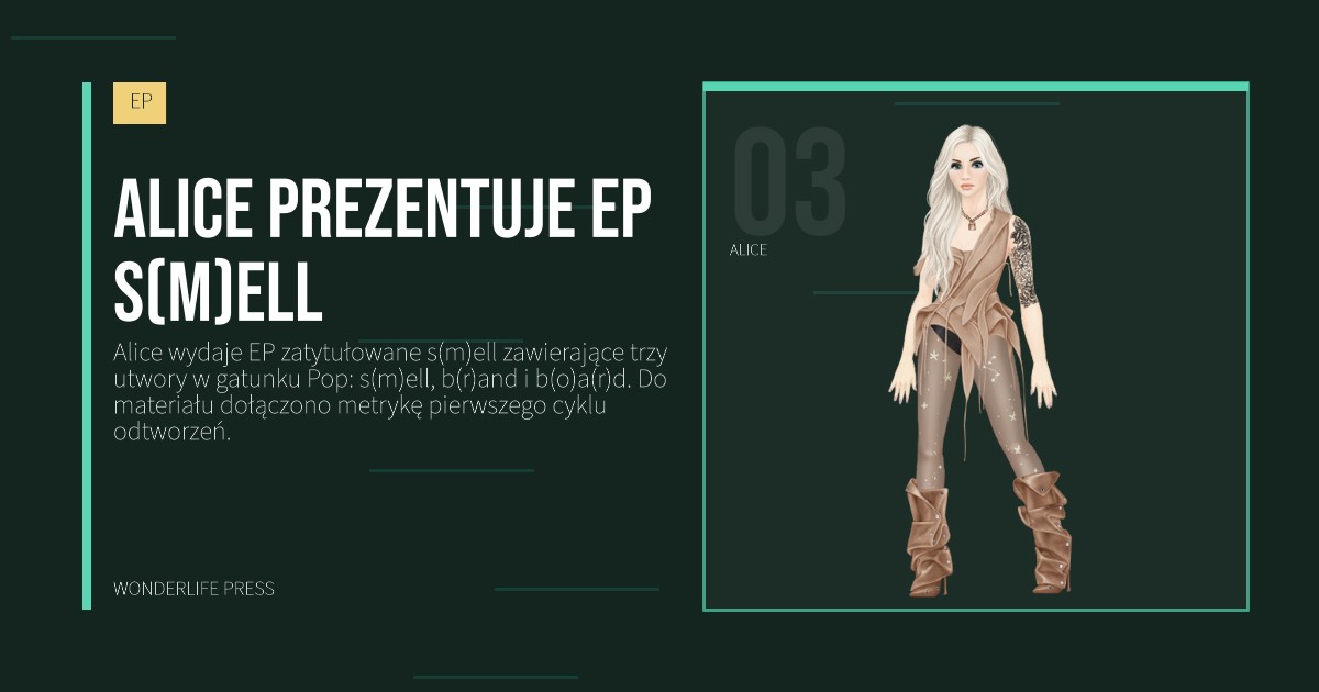 Wonderlife Press: Alice prezentuje EP s(m)ell. portret artystów. EP.