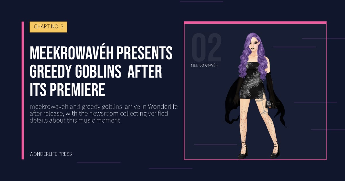 Wonderlife Press: meekrowavéh presents greedy goblins  after its premiere. artist portrait. CHART NO. 3.