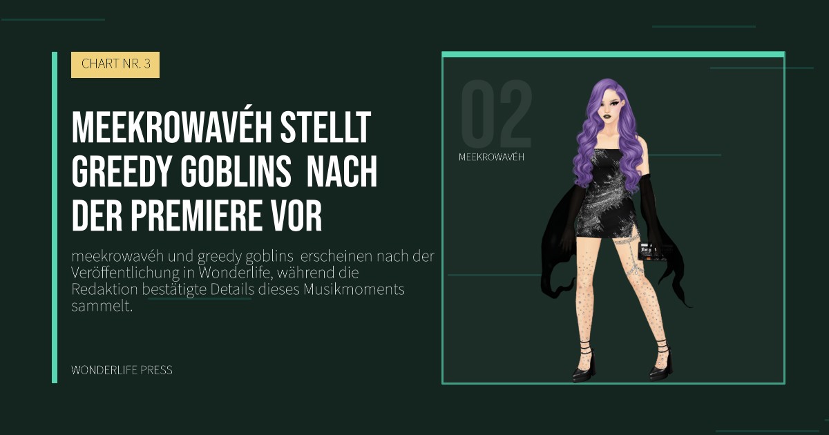 Wonderlife Press: meekrowavéh stellt greedy goblins nach der Premiere vor. Künstlerporträt. CHART NR. 3.
