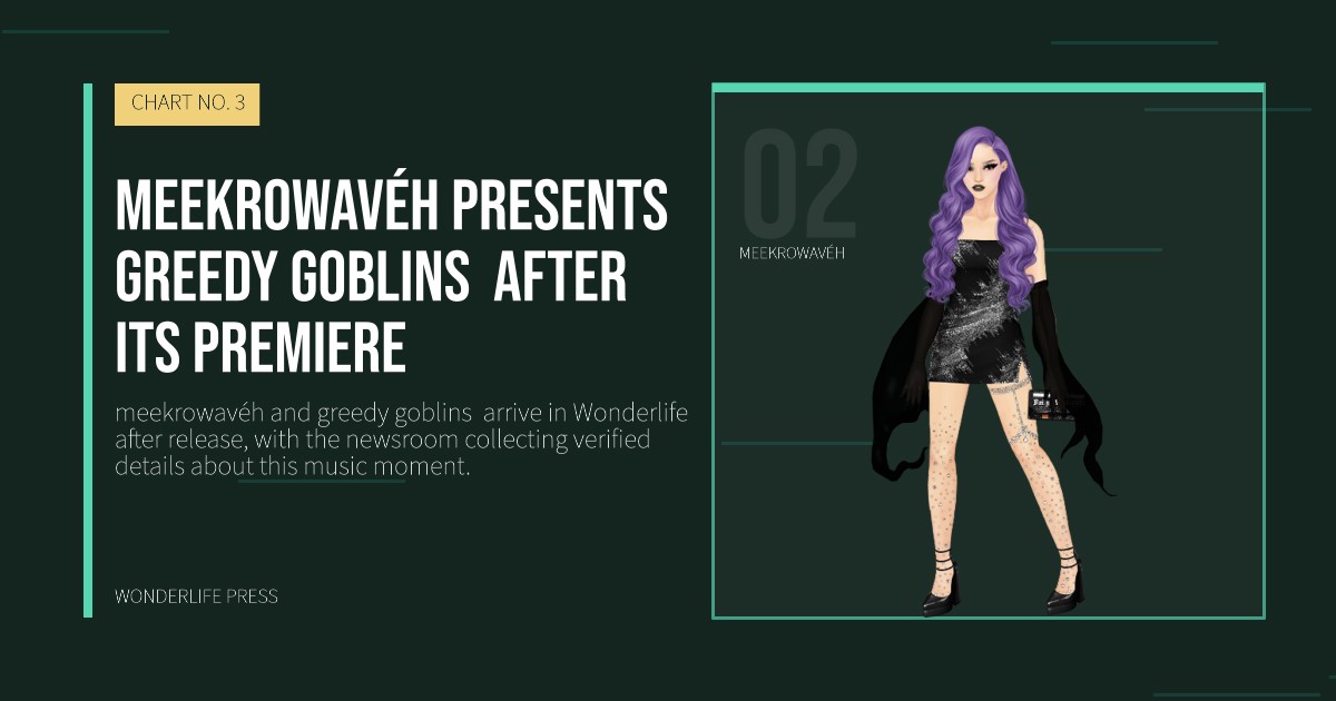 Wonderlife Press: meekrowavéh presents greedy goblins after its premiere. artist portrait. CHART NO. 3.