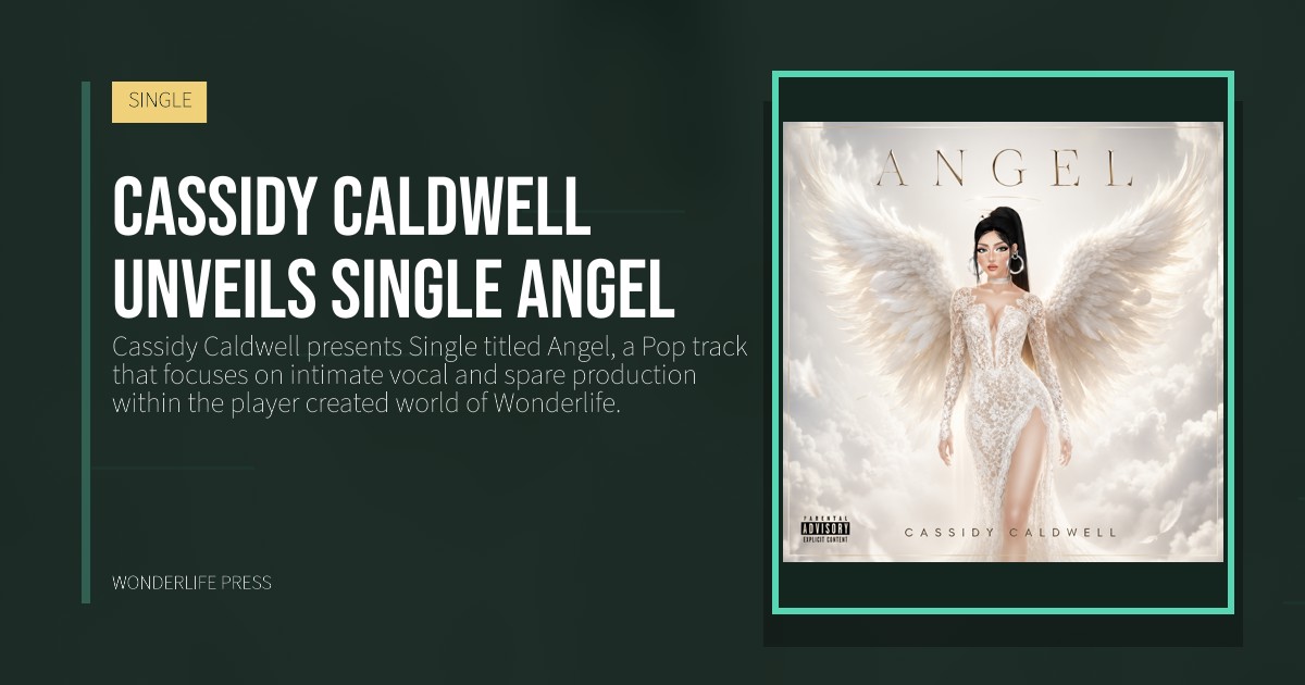 Wonderlife Press: Cassidy Caldwell unveils Single Angel. pochette de la sortie. SINGLE.