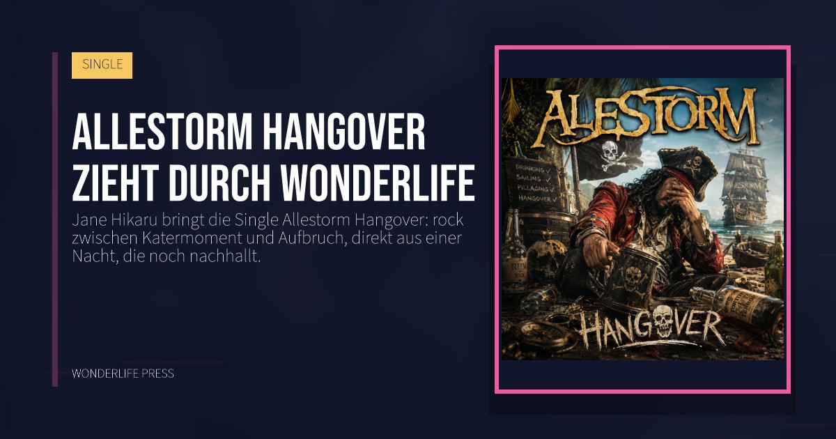 Wonderlife Press: Allestorm Hangover zieht durch Wonderlife. Veröffentlichungscover. SINGLE.