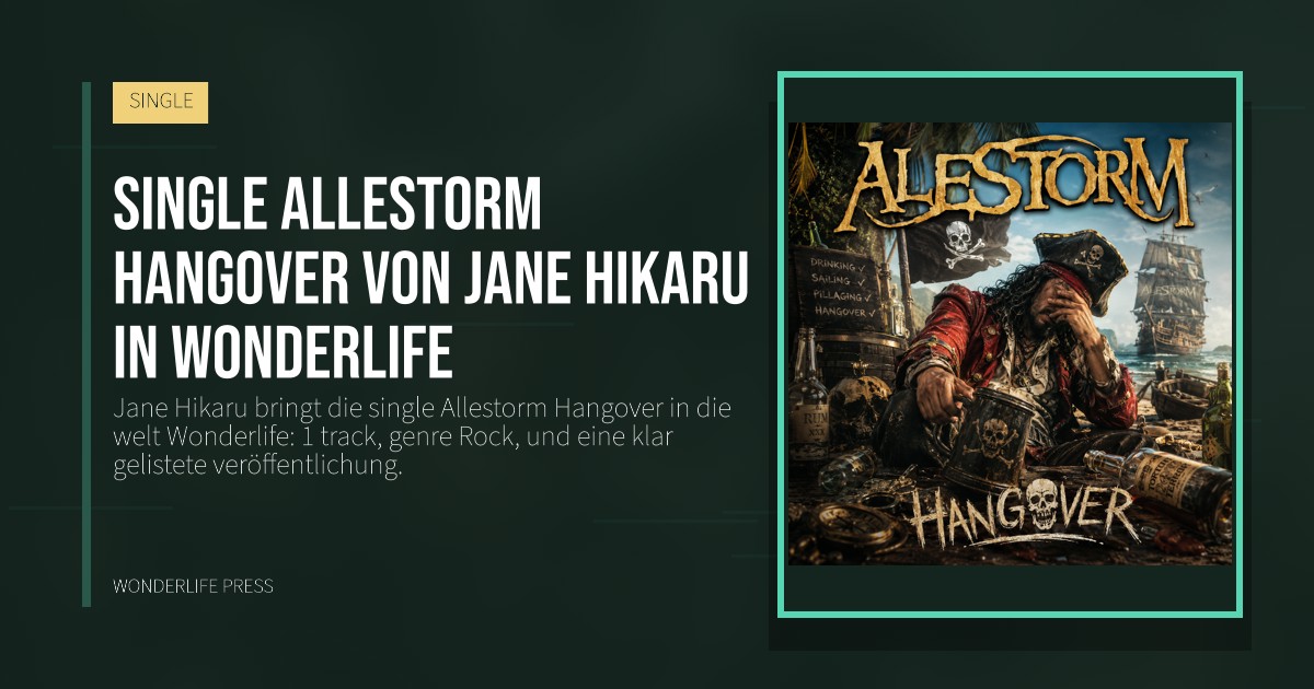 Wonderlife Press: Single Allestorm Hangover von Jane Hikaru in Wonderlife. Veröffentlichungscover. SINGLE.