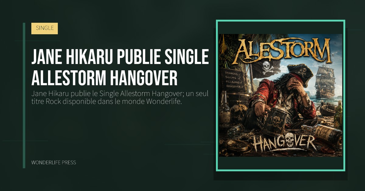 Wonderlife Press: Jane Hikaru publie single Allestorm Hangover. pochette de la sortie. SINGLE.