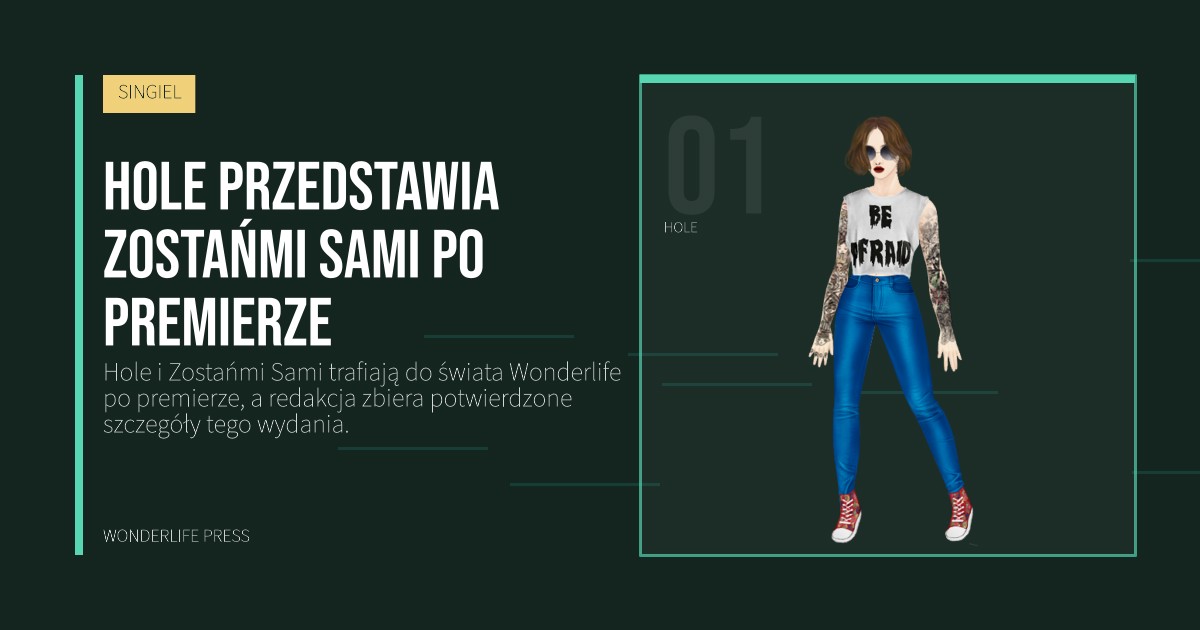 Wonderlife Press: Hole przedstawia Zostańmi Sami po premierze. portret artystów. SINGIEL.