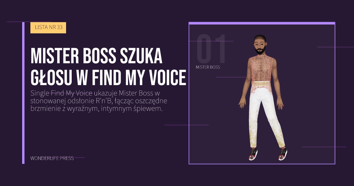 Wonderlife Press: Mister Boss szuka głosu w Find My Voice. portret artystów. LISTA NR 33.