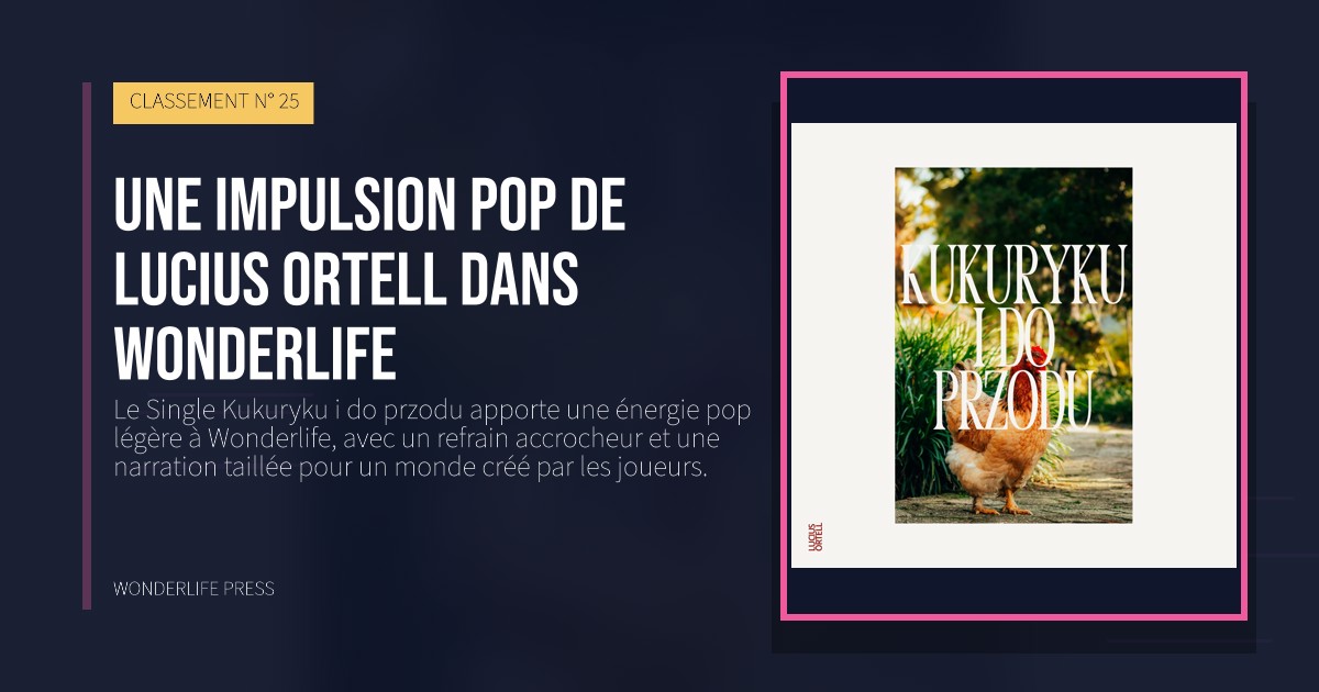 Wonderlife Press: Une impulsion pop de Lucius Ortell dans Wonderlife. pochette de la sortie. CLASSEMENT N° 25.