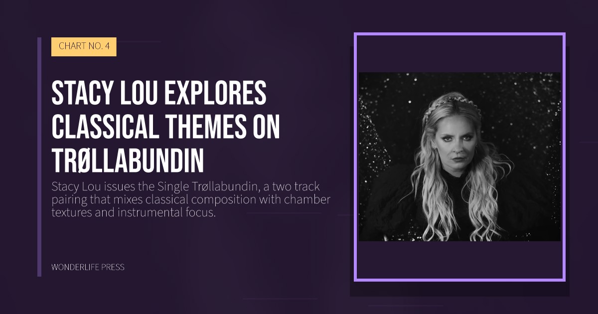 Wonderlife Press: Stacy Lou explores classical themes on Trøllabundin. release artwork. CHART NO. 4.