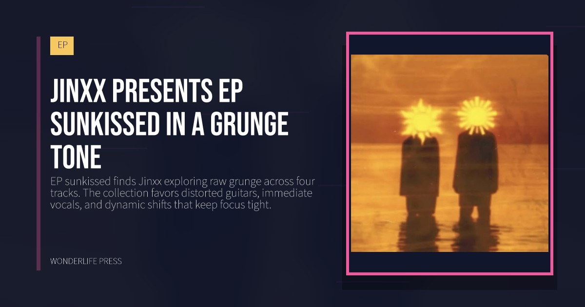 Wonderlife Press: Jinxx presents EP sunkissed in a grunge tone. release artwork. EP.