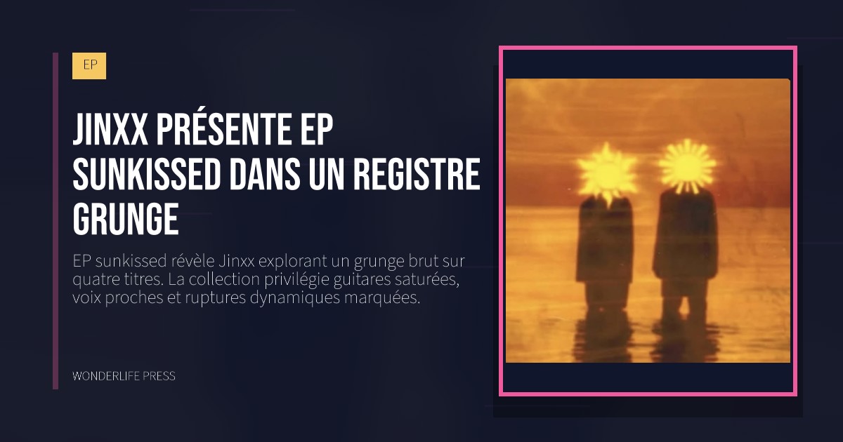 Wonderlife Press: Jinxx présente EP sunkissed dans un registre grunge. pochette de la sortie. EP.
